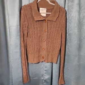 Aeropostale Brown Classic Cardigan Sweater